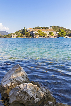 Monastery of Saint Mary at Veliko Jezero (Big Lake) on Mljet Island, Croatia, Europe