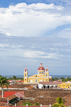 The Cathedral of Granada seen from the bell tower of La Merced church, Granada, Nicaragua, Central America