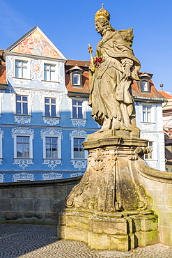 The Statue of Empress Kunigunda on the Lower Bridge, Bamberg, UNESCO World Heritage Site, Upper Franconia, Bavaria, Germany, Europe