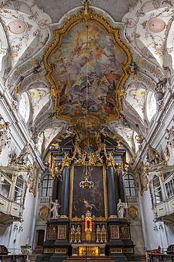 Interior of the Romanesque St. Emmeram's Basilica, Regensburg, UNESCO World Heritage Site, Bavaria, Germany, Europe