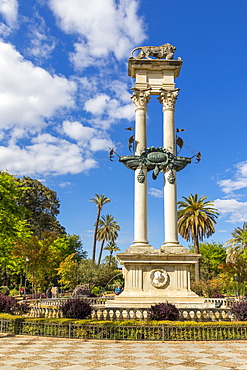 Christopher Columbus Monument at Murillo Gardens (Jardines de Murillo), Seville, Andalusia, Spain, Europe