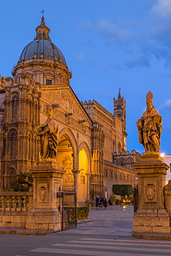 The Palermo Cathedral (UNESCO World Heritage Site) at dawn, Palermo, Sicily, Italy, Europe