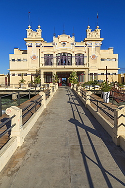 The Antico Stabilimento Balneare building (Charleston) at Mondello borough, Palermo, Sicily, Italy, Europe