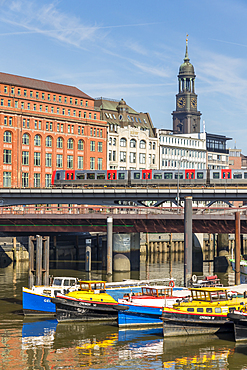 St. Michael's Church, Slomanhaus and Elbhof Kontorhauser, Hamburg, Germany, Europe