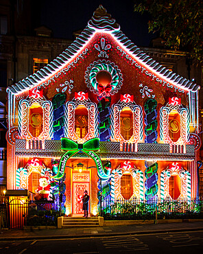 Christmas decorations at Annabel's nightclub in Mayfair, London, England, United Kingdom, Europe