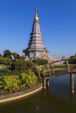 King and Queen Pagodas, Doi Inthanon, Thailand, Southeast Asia, Asia