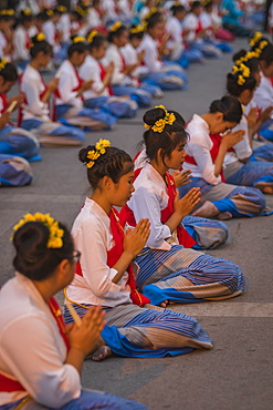 Opening ceremony for Loy Krathong and Yee Peng Festival at Three Kings Monument, Chiang Mai, Thailand, Southeast Asia, Asia