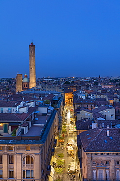 View from King Enzo Palace (Palazzo Re Enzo), Bologna, Emilia-Romagna, Italy, Europe