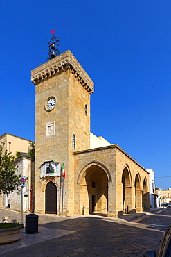 The clock tower, Ugento, Puglia, Italy, Europe