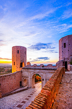 Torri di Properzio and Porta Venere, Spello, Perugia, Umbria, Italy, Europe