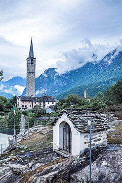 Bell Tower (Campanile), Chiesa, Montecrestese, Val d'Ossola, V.C.O. (Verbano-Cusio-Ossola), Piedmont, Italy, Europe