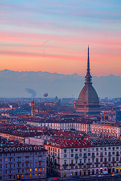 View from the Monte dei Cappuccini, Turin, Piedmont, Italy, Europe