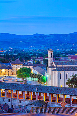 View from the garden of the Doge's Palace, Gubbio, Province of Perugia, Umbria, Italy, Europe