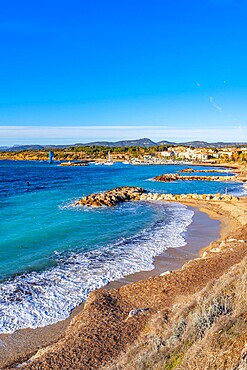 Beach of Rayolet, Grand Gaou Island, Six-Fours-les-Plages, Provence-Alpes-Cote d'Azur, France, Mediterranean, Europe