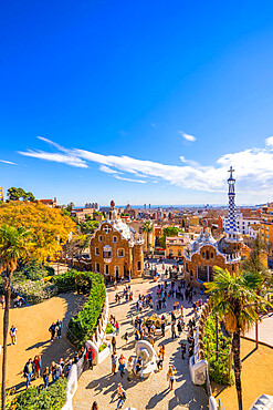 Antoni Gaudi, Park Guell, UNESCO World Heritage Site, Barcelona, Catalonia, Spain, Europe