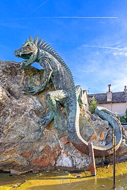 Monument to the Basilisco, animal mythological, Valle Vigezzo, VAl d'Ossola, Verbania, Piedmont, Italy