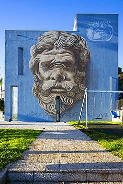 Murals, Polyphemus, Acit Tezza, Catania, Sicily, Italy