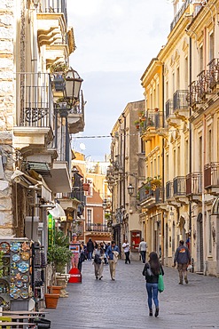 Corso Umberto, Taormina, Messina, Sicily, Italy