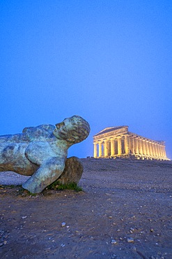 Igor Mitoraj, Statue of Fallen Icarus, Temple of Concordia, Valley of the Temples, Agrigento, Sicily, Italy