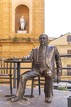 Andrea Camilleri Statue, Agrigento, Sicily, Italy