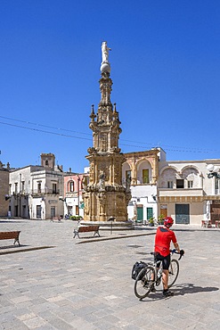 Guglia dell''Immacolata, Spire of the immaculate Conception, Piazza Salandra, SAlandra square, Nardò, Lecce, Salento, Apulia, Italy