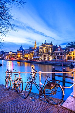 The Binnen Spaarne canal, Haarlem, North Holland, Netherlands, Europe