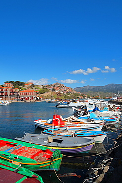 The port of Molivos, Lesvos Island, Greek Islands, Greece, Europe