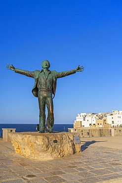 The statue of Domenico Modugno, Polignano a mare, Bari, Apulia, Italy