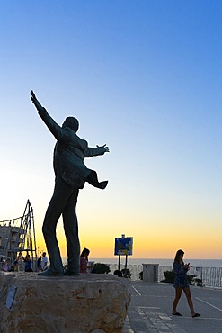 The statue of Domenico Modugno, Polignano a mare, Bari, Apulia, Italy