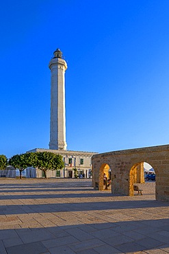 Leuca lighthouse, basilica of Santa Maria de finibus terrae, Santa Maria di Leuca, Castrignano del Capo, Lecce, Salento, Apulia, Italy