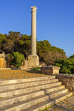 waterfall column, colonna della cascata, basilica of Santa Maria de finibus terrae, Santa Maria di Leuca, Castrignano del Capo, Lecce, Salento, Apulia, Italy