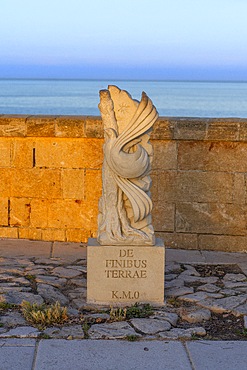 kilometer zero, de finibus terrae, basilica of Santa Maria de finibus terrae, Santa Maria di Leuca, Castrignano del Capo, Lecce, Salento, Apulia, Italy