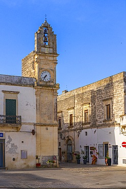 Clock Tower, Piazza San Nicola, Corigliano d'Otranto, Lecce, Salento, Apulia, Italy