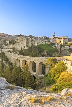 aqueduct bridge, canyon,, Gravina, Bari, Alta Murgia, Apulia, Italy