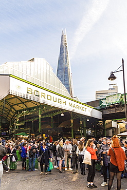 The Shard seen from Borough Market, Southwark, London, England, United Kingdom, Europe