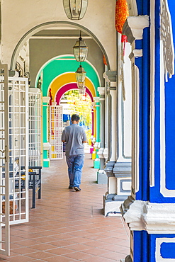 The colourful shop house architecture of Kek Chuan Jalan Road in George Town, Penang Island, Malaysia, Southeast Asia, Asia