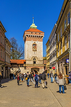 St. Florians Gate in the medieval old town, UNESCO World Heritage Site, in Krakow, Poland, Europe