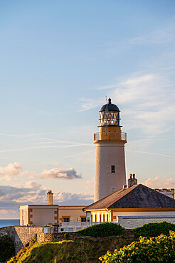 The Douglas Head lightouse at sunrise, Douglas, Isle of Man, Europe