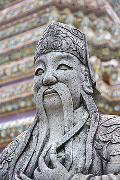 Detail of statue at Wat Arun (Temple of Dawn), Bangkok, Thailand, Southeast Asia, Asia