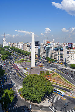 The Obelisco on 9 de Julio Avenue, Buenos Aires, Argentina, South America