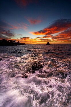 Crashing waves with dramatic sky, Funchal, Madeira, Portugal, Atlantic, Europe