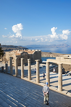 Acropolis of Lindos, Rhodes, Dodecanese, Greek Islands, Greece, Europe