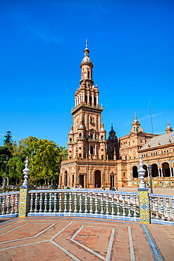 Plaza De Espana, Parque de Marie Luisa, Seville, Andalucia, Spain, Europe