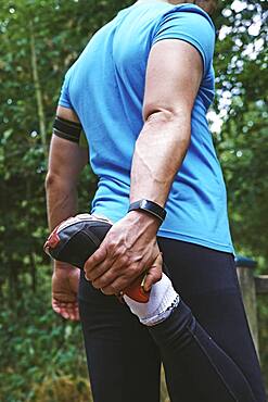 Man stretching.