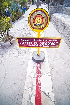 Equator at 'Middle of the World', San Antonio de Pichincha, Quito, Ecuador, South America