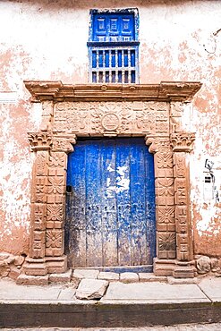 Old door in Maras, Cusco, Cuzco, Region, Peru, South America