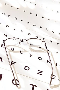 Eyeglasses on Eye Chart