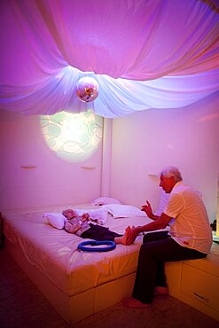 Alzheimer Patient and Doctor in Snoezelen Room