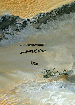 Agriculture In The Murzuq Desert In 2005, Libya, True Colour Satellite Image