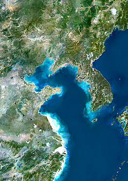 Yellow Sea, Asia, True Colour Satellite Image